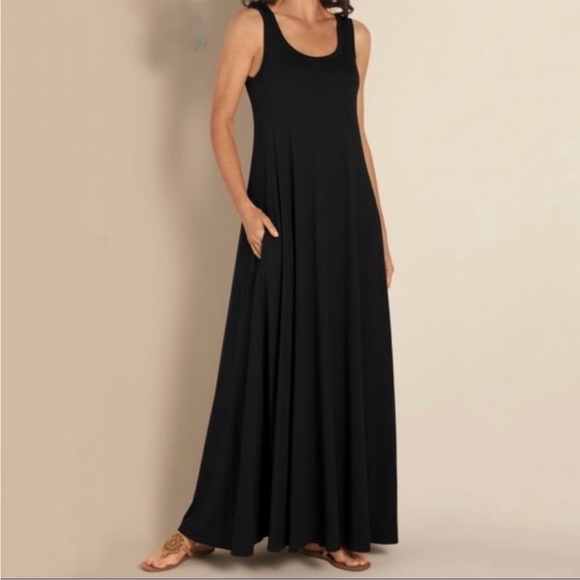 Soft Surroundings Dresses & Skirts - SOFT Surroundings Santiago Maxi Dress in Black Jersey Knit XL 27738